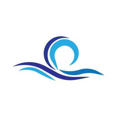 Su Dalgası sembolü ve simge logo şablonu vektörü