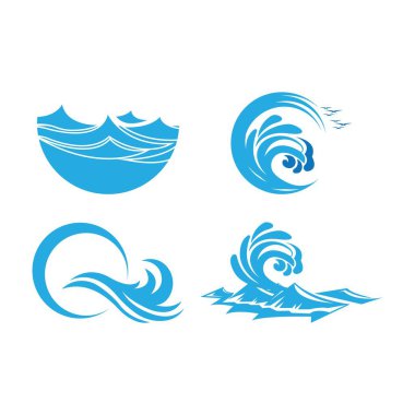 Su Dalgası sembolü ve simge logo şablonu vektörü