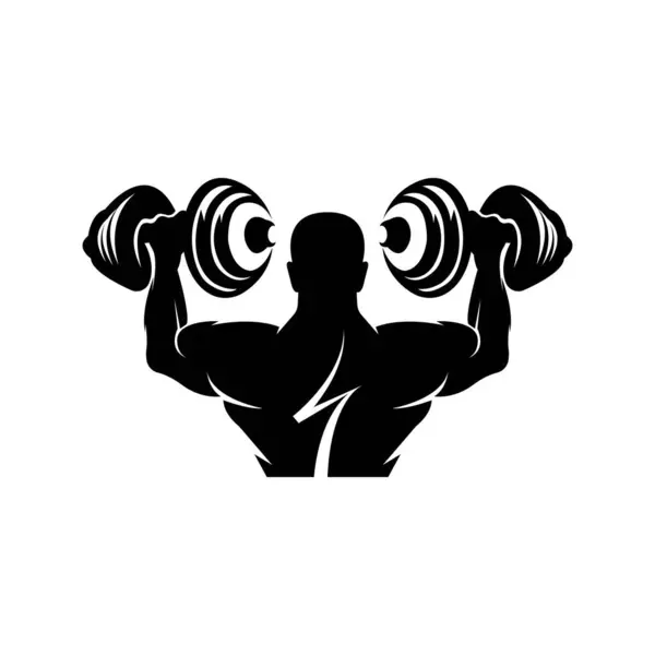 fitness ve halter logosu, vektör illüstrasyon sembolü tasarımı