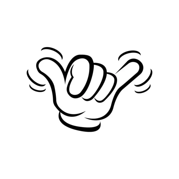 Shaka Mani Icona Logo Disegno Vettoriale Illustrazione — Vettoriale Stock
