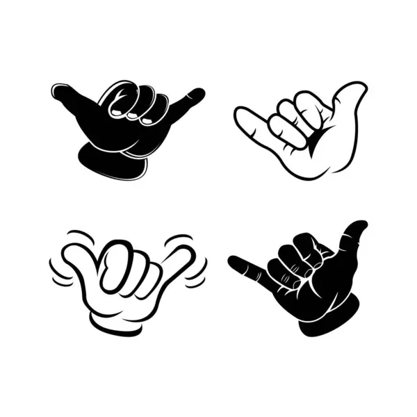 Shaka Hände Symbol Logo Vektor Design Illustration — Stockvektor