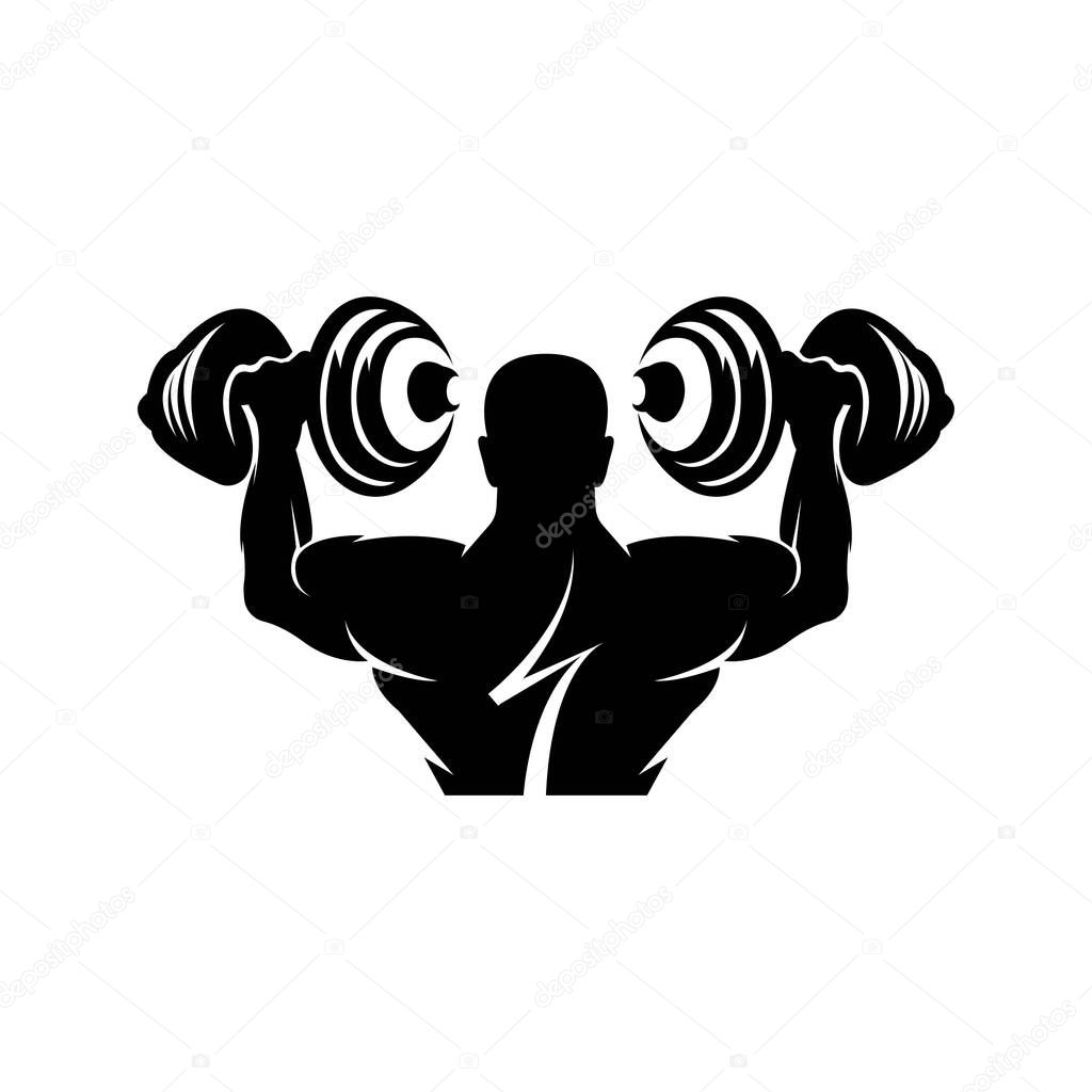 Fitness and weightlifting logo, vector illustration symbol design