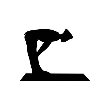 Müslüman İnsanların Siluet Vektörü Namaz