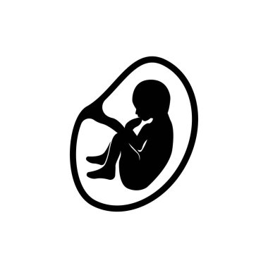 Hamile anne ve fetüs simgesi logosu, vektör tasarımı çizimi