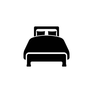 yatak simgesi vektör illüstrasyonu basit tasarım