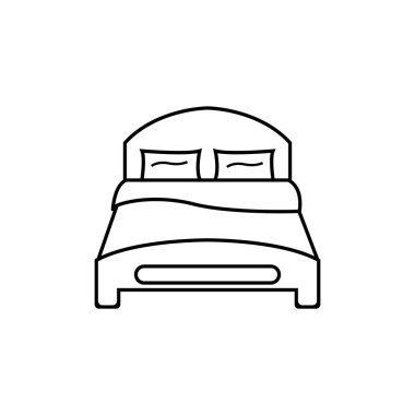 yatak simgesi vektör illüstrasyonu basit tasarım
