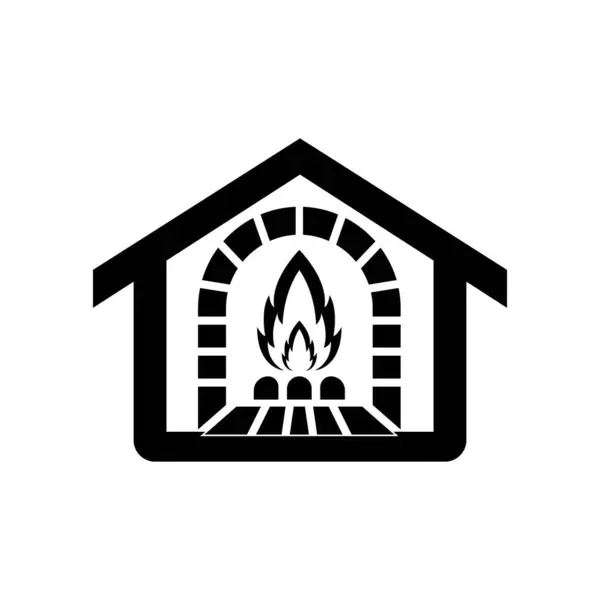Foc Cuptor Pictograma Logo Șablon Design Vector — Vector de stoc