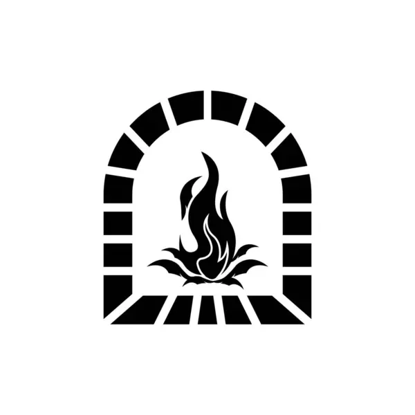 Horno Fuego Icono Logotipo Vector Diseño Plantilla — Vector de stock