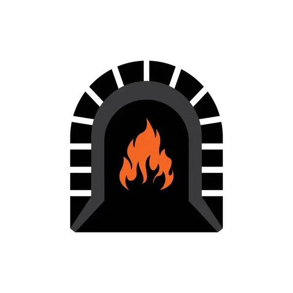 Fire Furnace Icon Logo Vector Design Template — Stock Vector