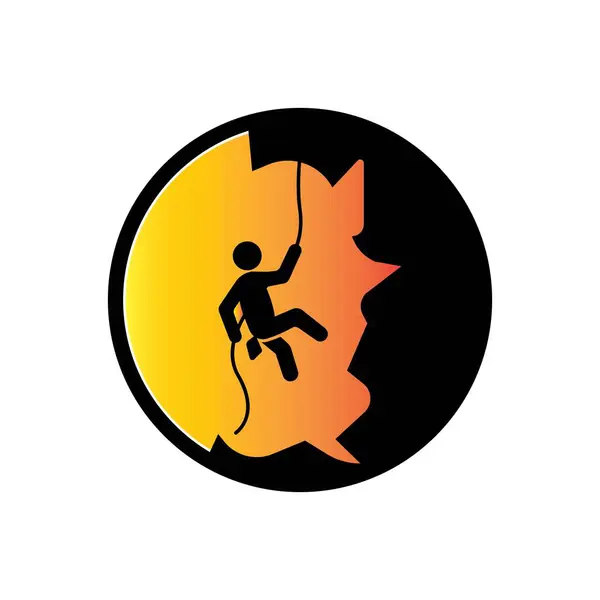 Rotsklimpictogram Vector Illustratie Logo Template — Stockvector