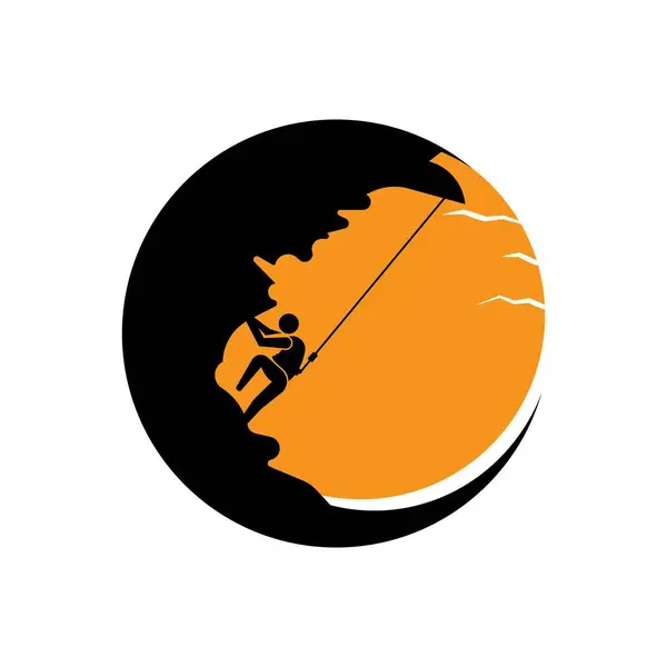 Rotsklimpictogram Vector Illustratie Logo Template — Stockvector
