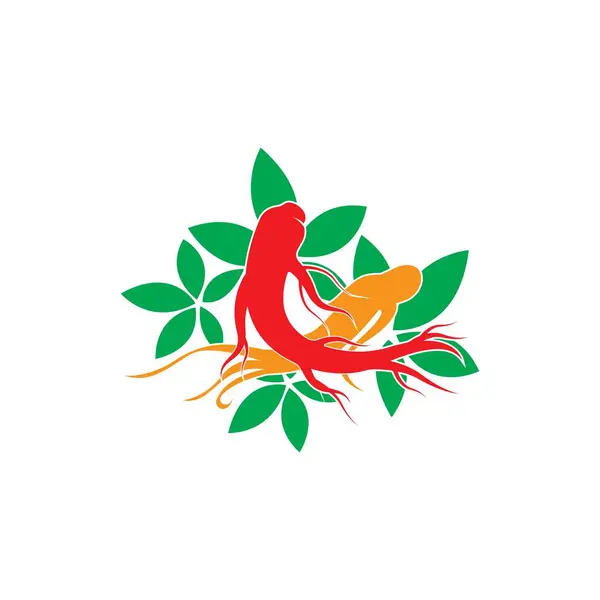 Ginseng simgesi Vektör İllüstrasyon Tasarımı Logo şablonu