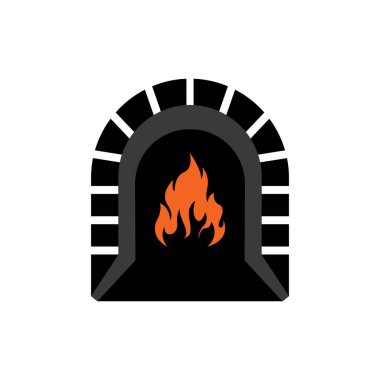 ocak simgesi logo vektör tasarım şablonunu ateşle