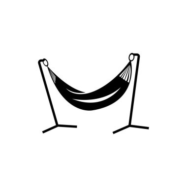 hamak simgesi vektör illüstrasyon logo şablonu.