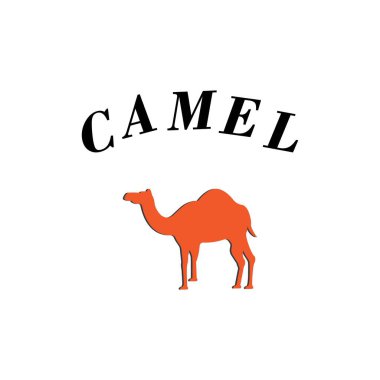 Çöl vektör çiziminde gün batımlı deve