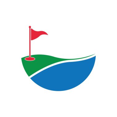 Golf simgesi vektör illüstrasyon logo şablonu