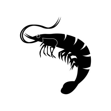 Karides logo ikonu vektör illüstrasyon tasarımı