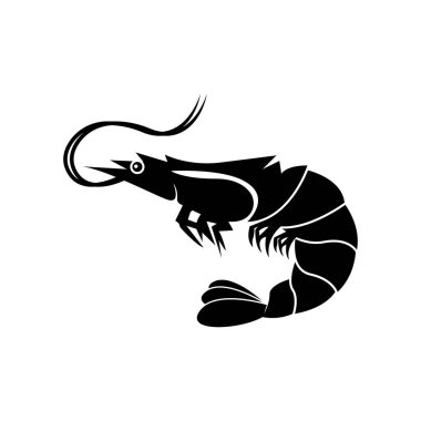 Karides logo ikonu vektör illüstrasyon tasarımı