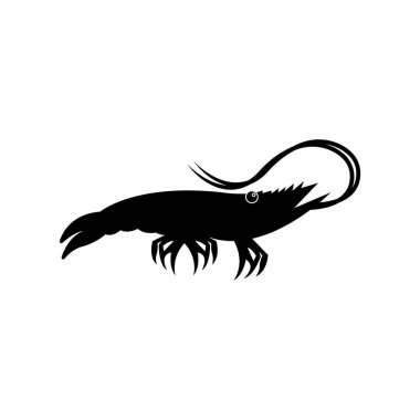 Karides logo ikonu vektör illüstrasyon tasarımı