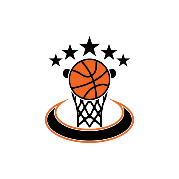 Basketbol potası simgesi vektör illüstrasyon logo şablonu.