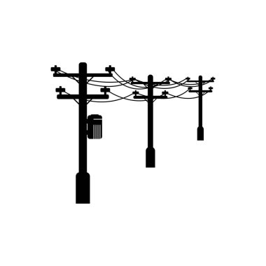 elektrik direği ikon vektör illüstrasyon sembolü tasarımı