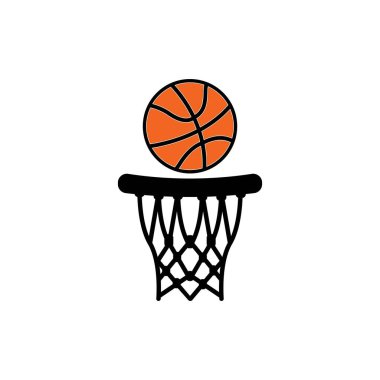 Basketbol potası simgesi vektör illüstrasyon logo şablonu.