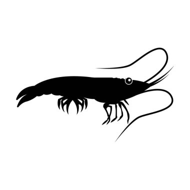 Karides logo ikonu vektör illüstrasyon tasarımı