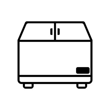 Buzdolabı simgesi, beyaz arkaplanda izole edilmiş logo