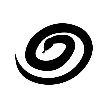 Düz dizayn üzerine Yılan logo vektör çizimi