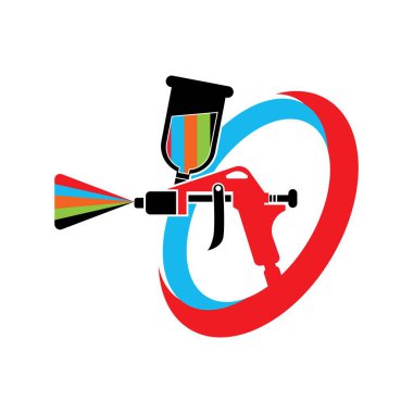 Sprey tabanca, ikon logo vektör illüstrasyon tasarımı