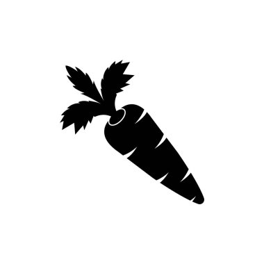 Taze havuç sebze ikonu, logo vektör illüstrasyon tasarım şablonu.