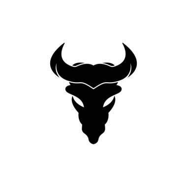 Boğa baş logo vektör simge illüstrasyon tasarımı