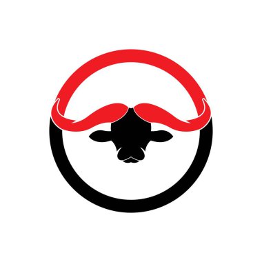 Boğa baş logo vektör simge illüstrasyon tasarımı