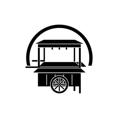 Angkringan yemek tezgahı logosu için Vektör İllüstrasyonu. Angkringan Endonezya 'da geleneksel bir gıda tezgahıdır. Kızgın yemek tezgahı ve kafe için uygun..