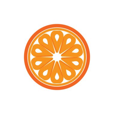 Turuncu meyve logosu Vektör çizim şablonu tasarımı
