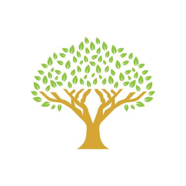 Ağaç logosu vektör simgesi tasarımı