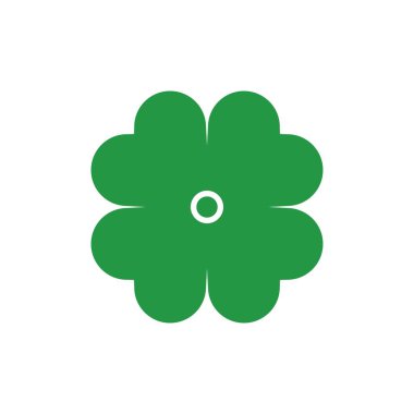 Yeşil Yonca Yaprağı simgesi Şablon Tasarım Vektörü