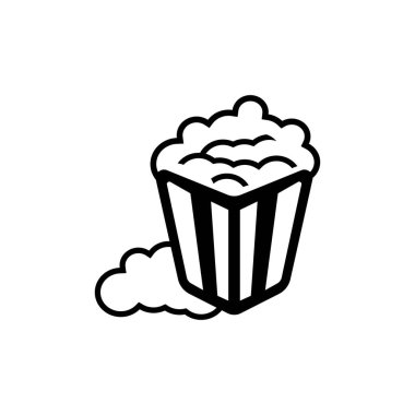 Patlamış mısır ikonu vektörü izole, logo tasarımı illüstrasyonu