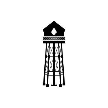 Su kulesi vektör resimli logo tasarımı.