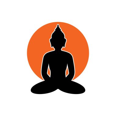 Buda ikonu. Vektör illüstrasyon logo şablonu.