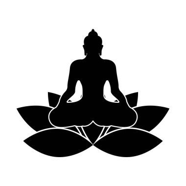 Buda ikonu. Vektör illüstrasyon logo şablonu.