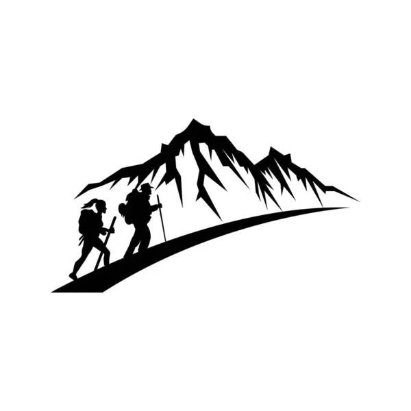 Basit tırmanma logosu, tasarım vektörü illüstrasyonu