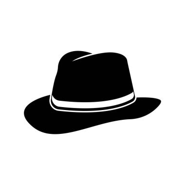 Şapka simgesi simgesi, logo çizim şablonu.