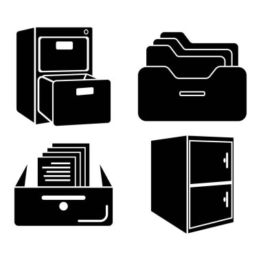 Dosya depolama simgesi, logo vektör illüstrasyon tasarım şablonu