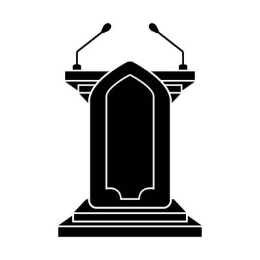 Kürsü sembolü simgesi, logo vektör çizim şablonu