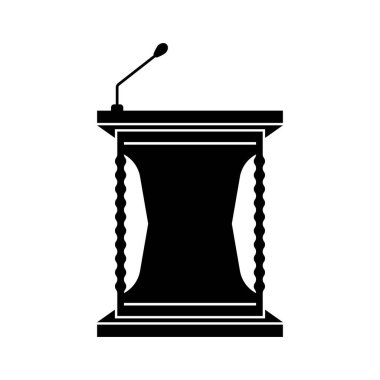 Kürsü sembolü simgesi, logo vektör çizim şablonu
