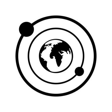 Gezegen sembolü simgesi, logo vektör çizim şablonu