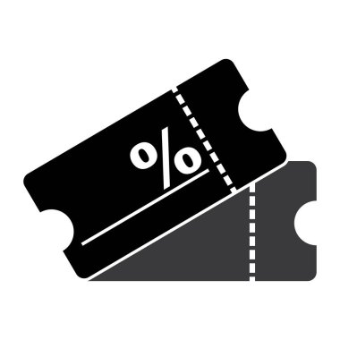 Bilet simgesi vektör illüstrasyonu basit tasarım