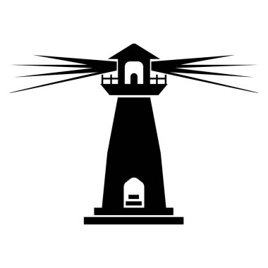 deniz feneri simgesi vektör illüstrasyon logo şablonu