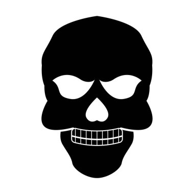 Kafatası simgesi, logo çizim şablonu.